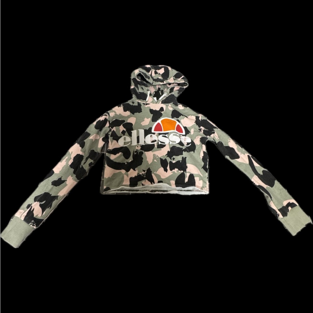 Ellesse Camouflage Cropped Hoodie